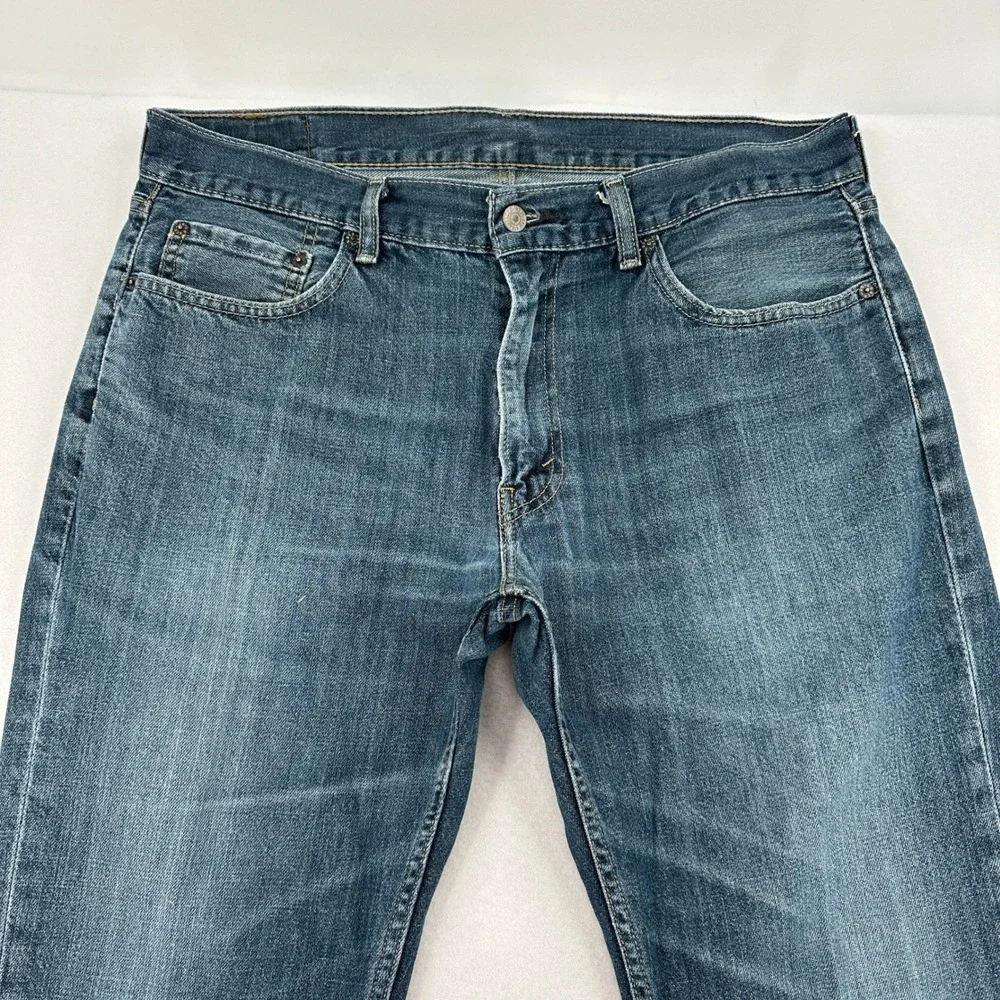Levis 559 Relaxed Straight Jeans  Blue Medium Wash Denim Whiskered Mens 36x30